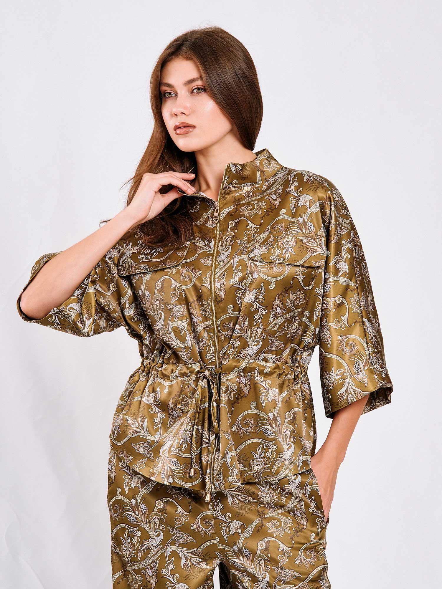 Two-Piece Satin Printed Set