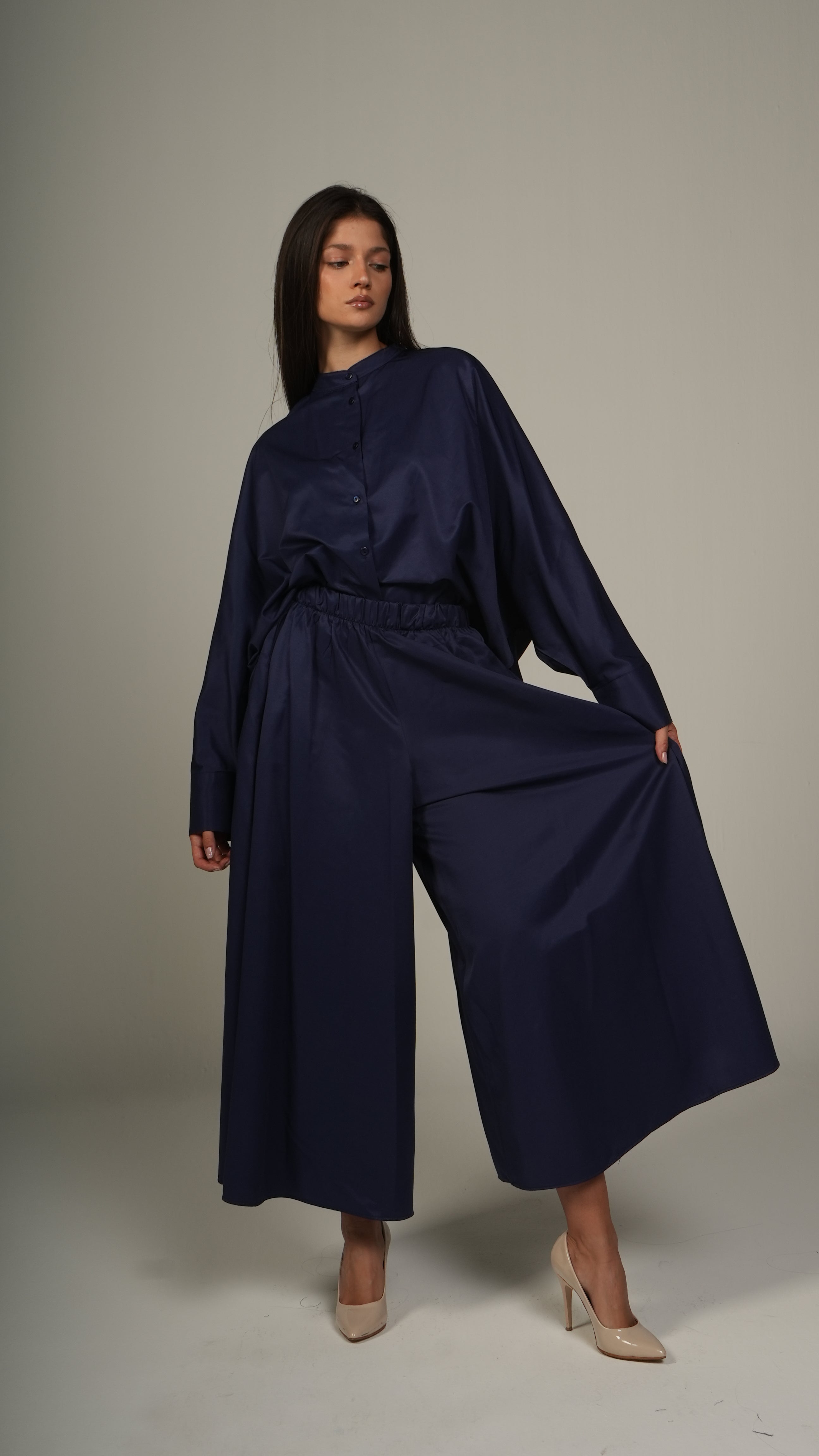 Relaxed fit Shirt with Wide-leg Pants