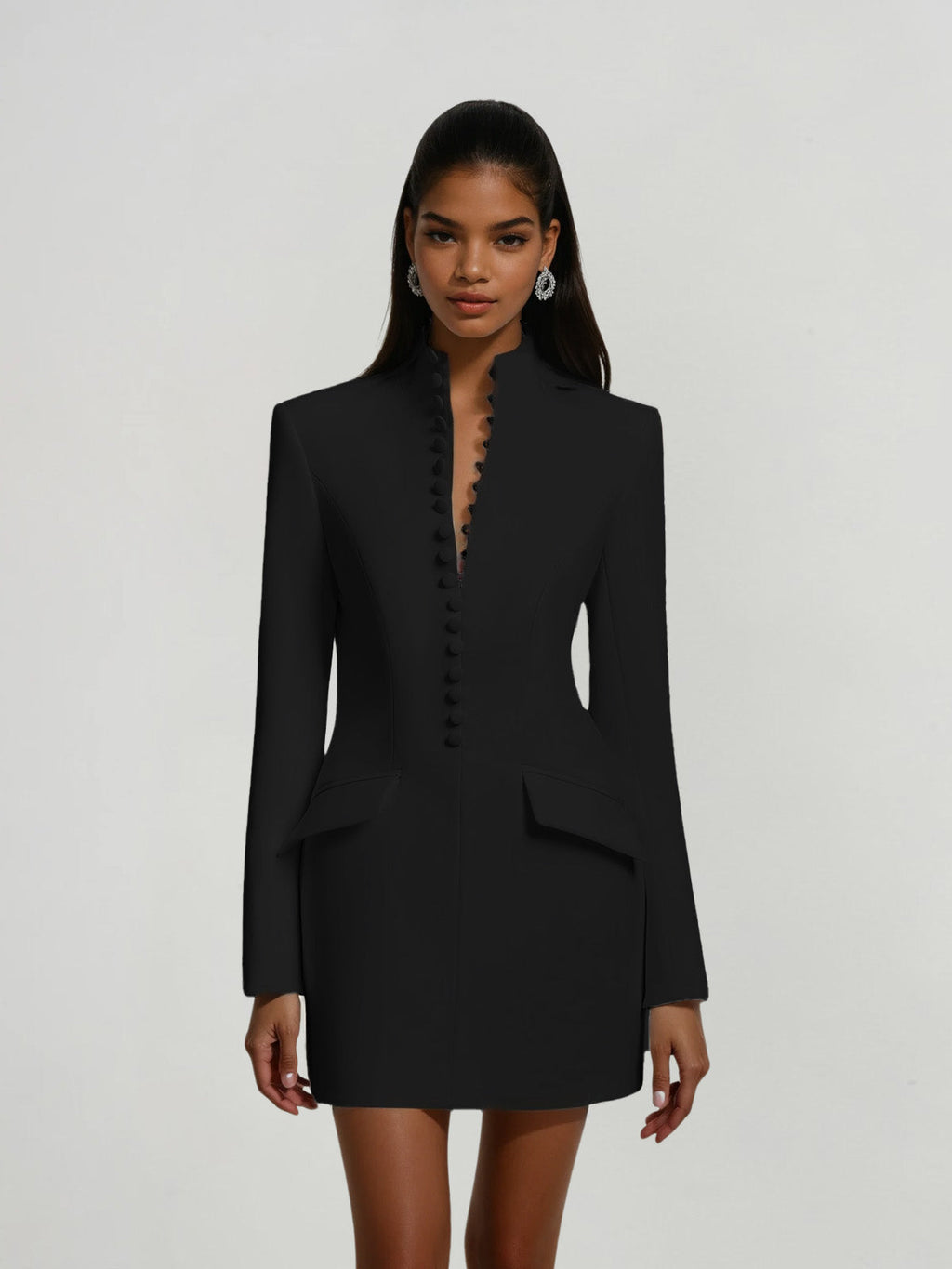 Black Sleeve Blazer Dress