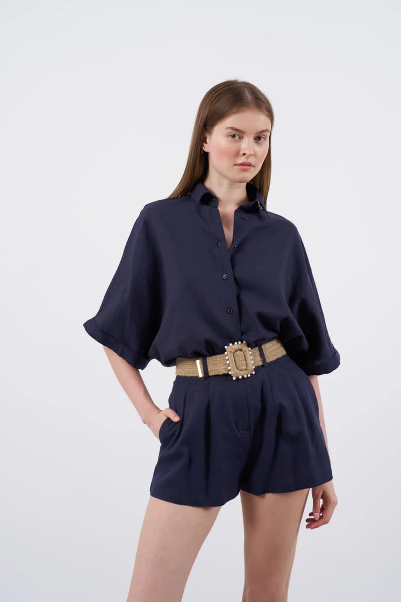 Navy Breeze Linen Set