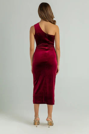 Velvet One-Shoulder Dress