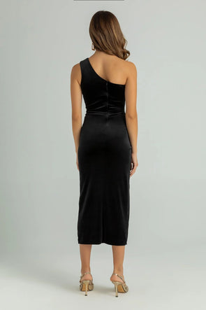 Velvet One-Shoulder Dress