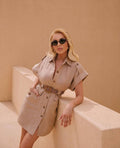 Beige Linen Dress