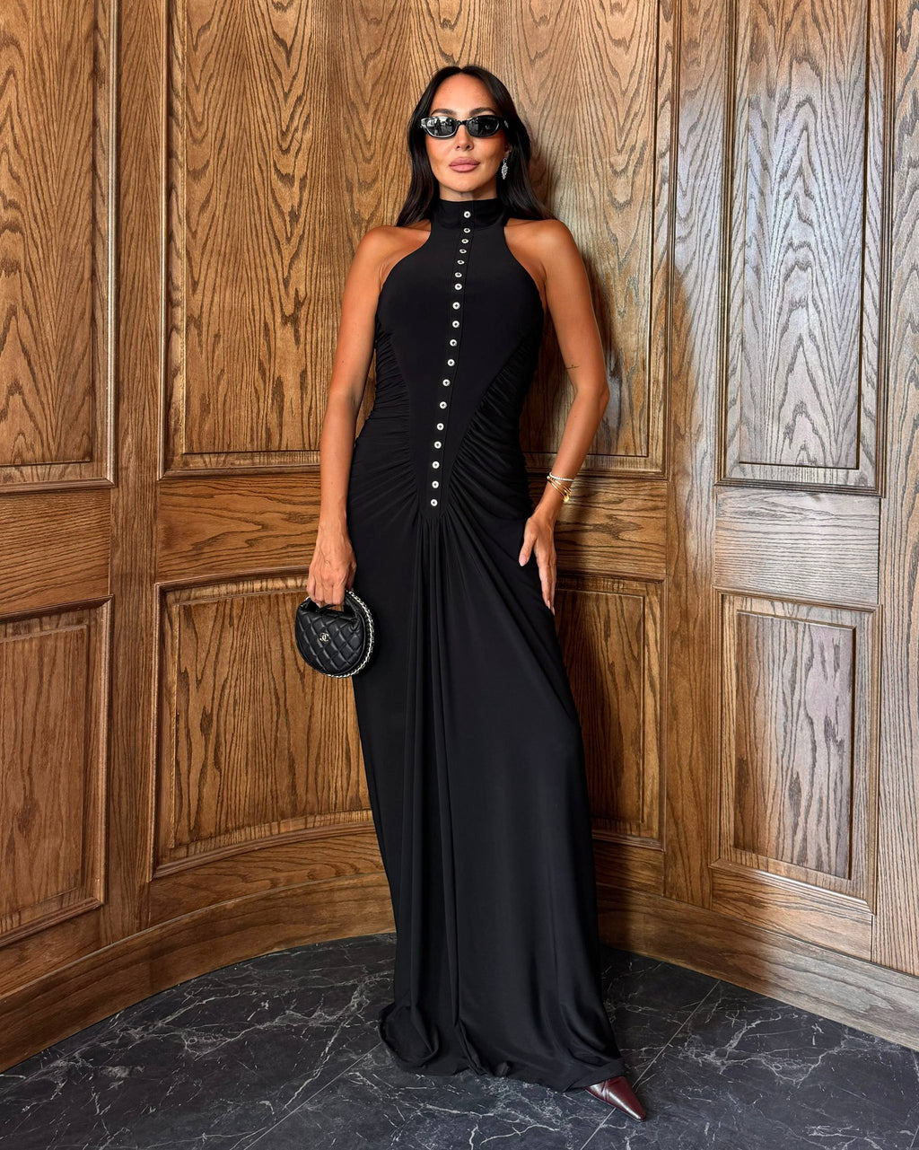 High Neck Maxi Dress