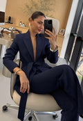 Chic Navy Blue Suit