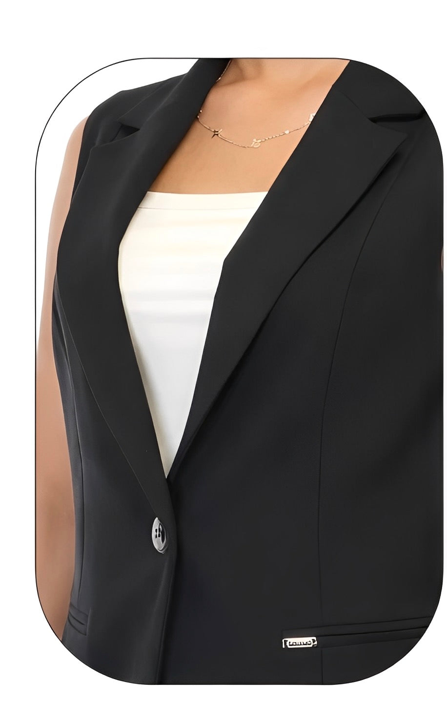 Black Tailored Sleeveless Set