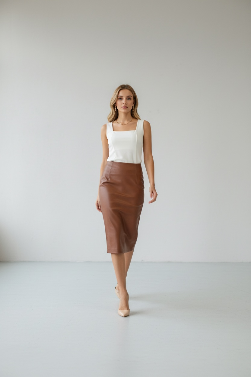 Leather Midi Skirt
