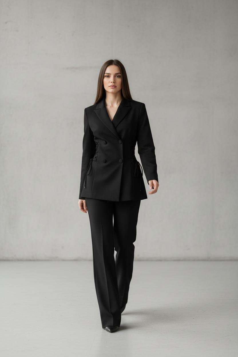 Lace-Up Tailored Blazer&Trouser