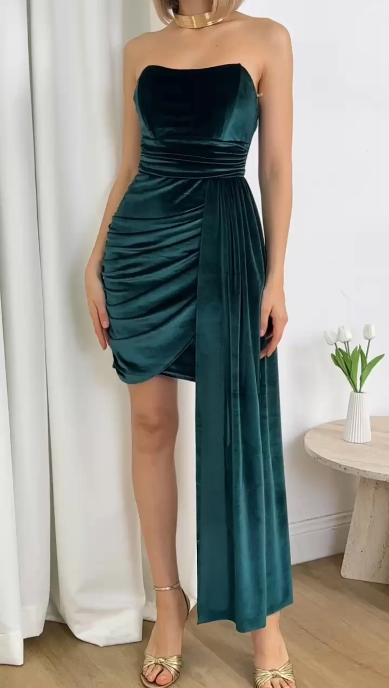 Emerald Maxi Velvet Dress