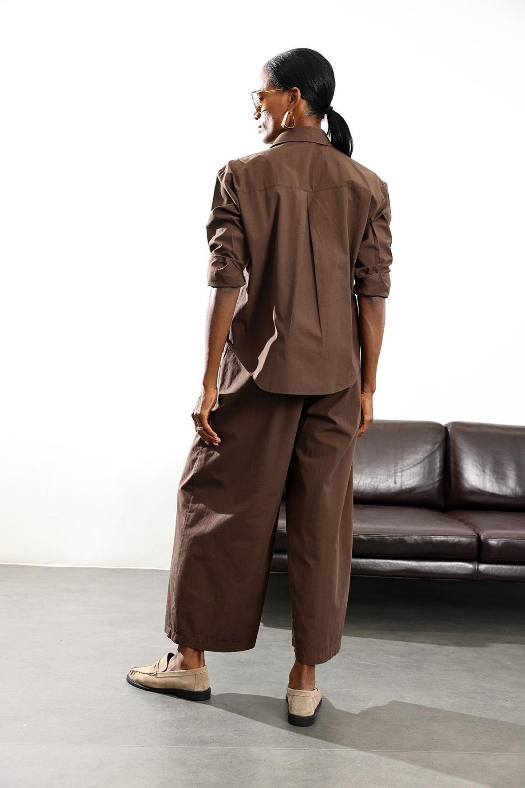 Relaxed fit Shirt with Wide-leg Pants
