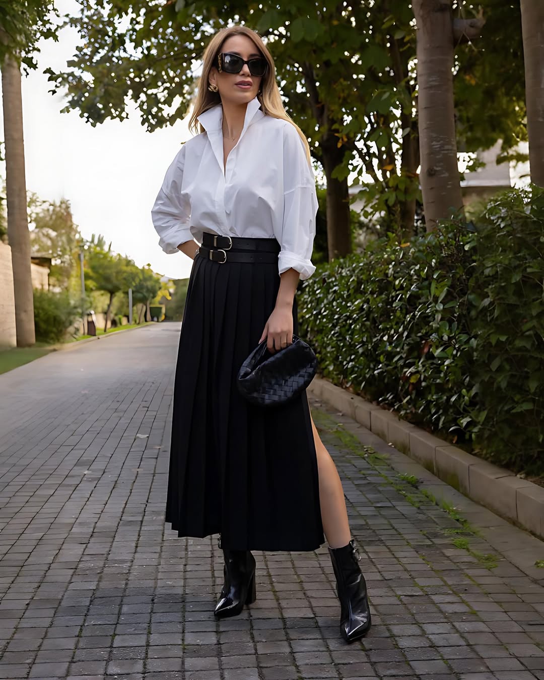 Pleated Maxi Skirt