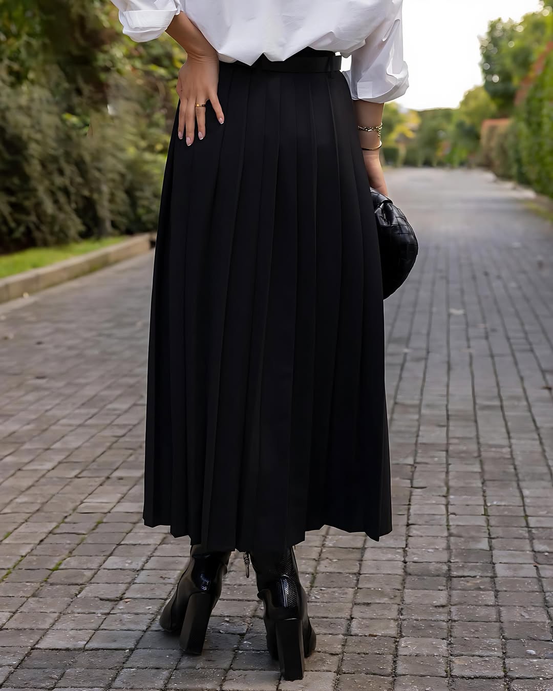 Pleated Maxi Skirt