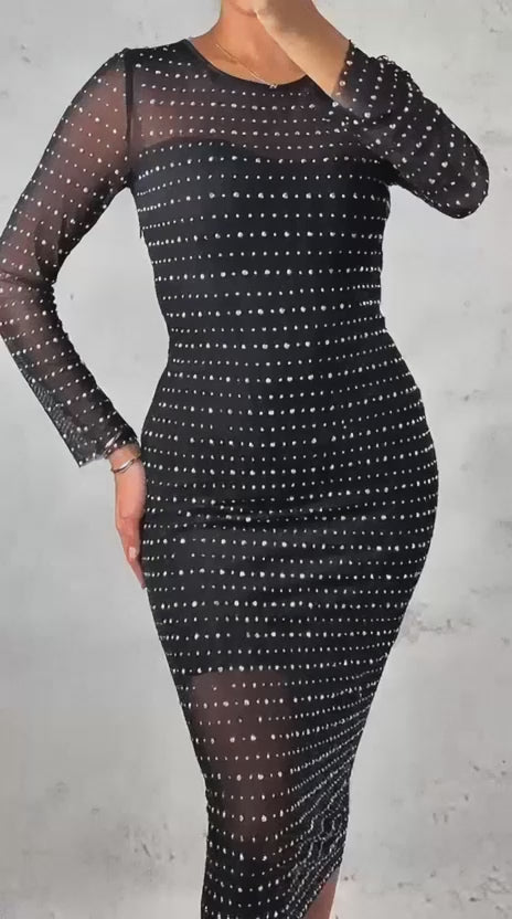 Black Midi Evening Dress
